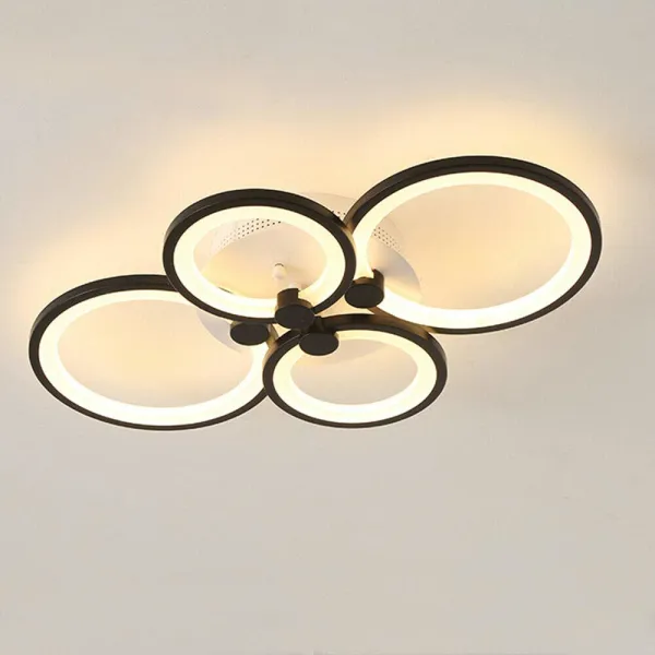 LED Ceiling Light with Remote Control 4 Rings Stepless Dimming