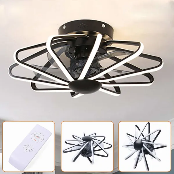 Oukaning 22'' Modern Acrylic Ceiling Fan with Lights