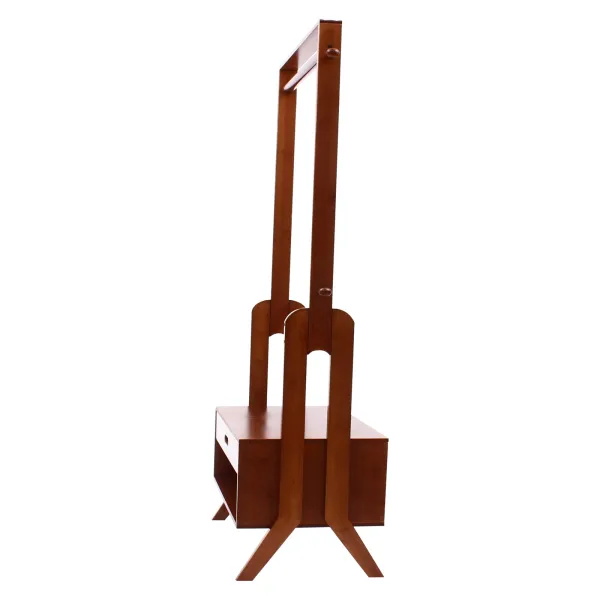 Wood Garment Rack,Heavy Duty Clothes Organizer Freestanding Clothing Rack Stand w/ Storage Drawer