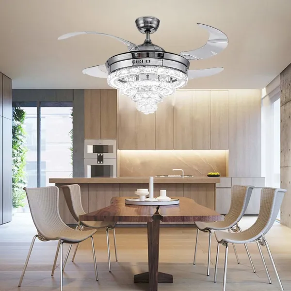 Crystal Ceiling Fan with Light-Modern Ceiling Fan Remote