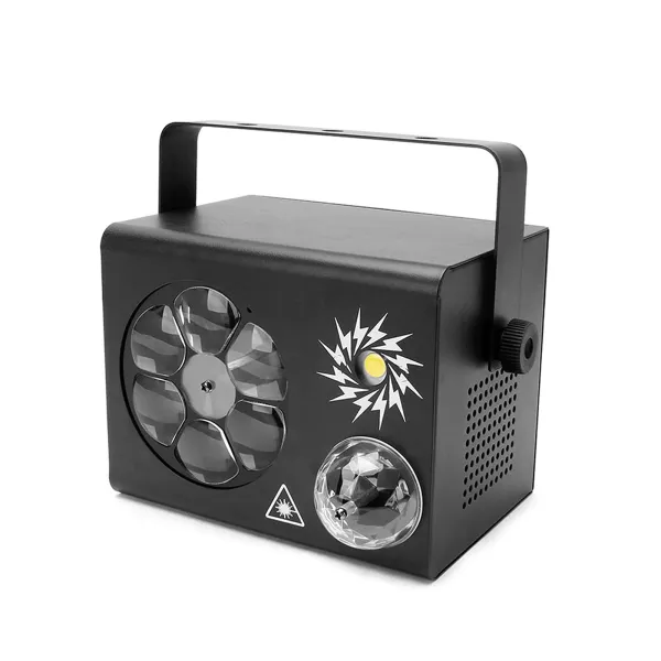 Stage Strobe Light-4 in 1 Mixed Effect LED Pattern Lights DJ Lights Strobe Light Sound Activated Stage Lights