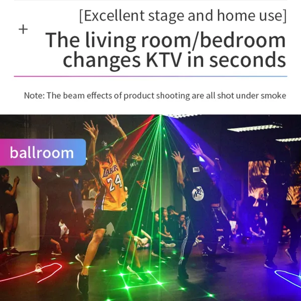 Disco Stage Party Light, 5 Eye Strobe Light Wireless Party Lights Stage Rotating Beam Lights