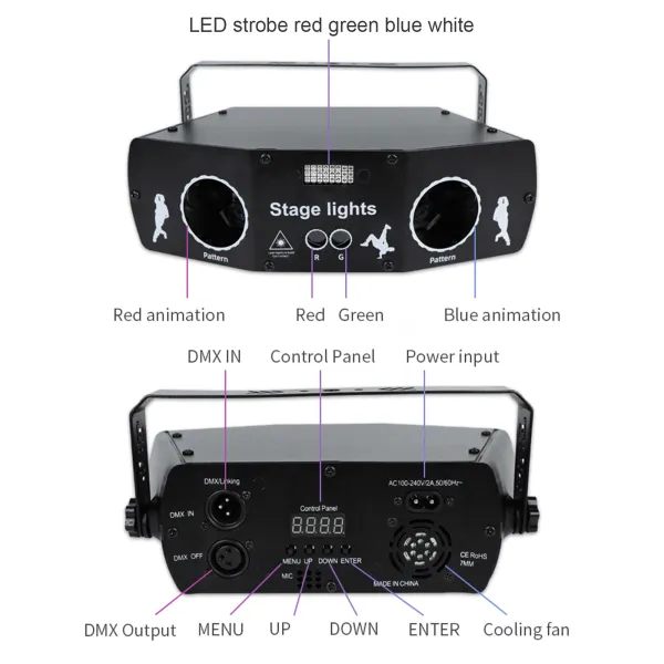 Disco Stage Party Light, 5 Eye Strobe Light Wireless Party Lights Stage Rotating Beam Lights Disco Stage Party Light, 5 Eye Strobe Light Wireless Party Lights Stage Rotating Beam Lights