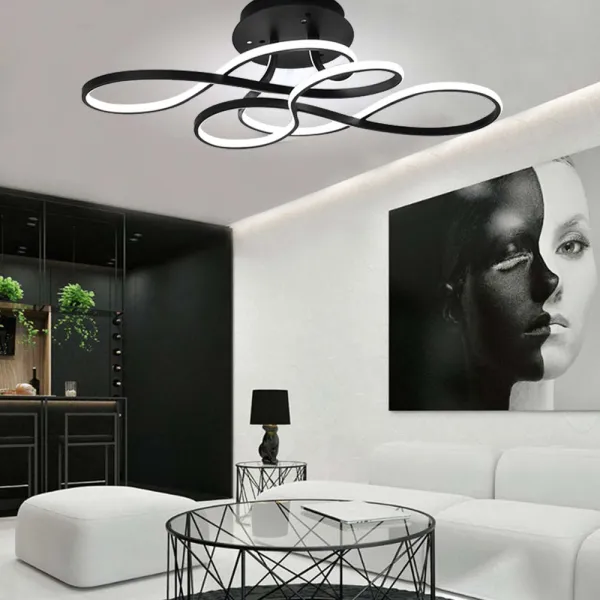 LED Ceiling Light, 110W Modern Minimalist Flush Mount Pendant Lamp Acrylic Panel for Dining Room Bedroom