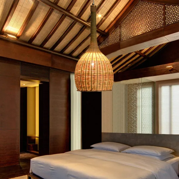 Chinese Style Ceiling Light Pendant Lamp Farmhouse Chandelier Hand-Woven Elegant Restaurant Tea House Dining Room Bedroom 110V US Stock