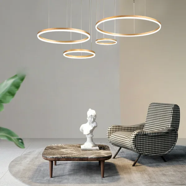110W Hanging Pendant LED Light Ceiling Ring Lamp Dimmable Circular Light Modern