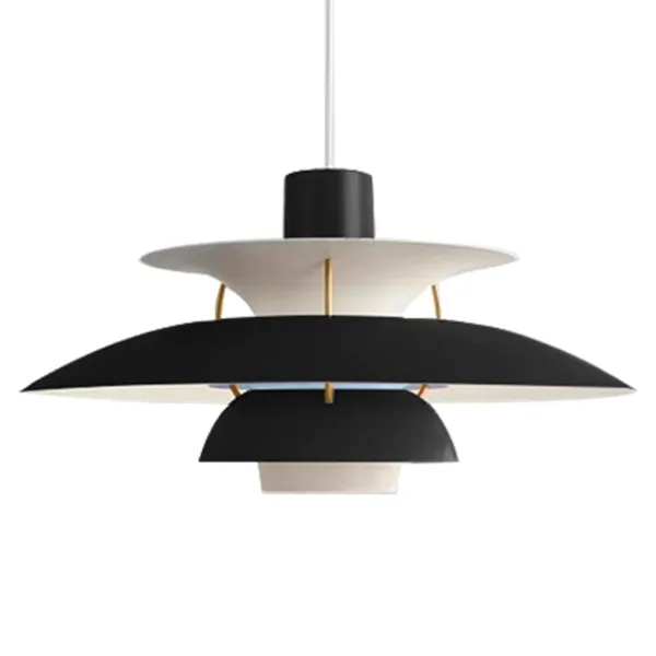 Oukaning 50CM Black Modern Metal Ceiling Pendant Light Fixtures Ceiling Chandelier Light for Living Rooms Bedrooms Dining Rooms Kitchens
