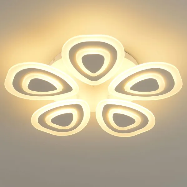 LED Ceiling Light Fixture-72W Modern Ceiling Lamps 5-Head Flowershape Living Room Lighting Fixtures Ceiling