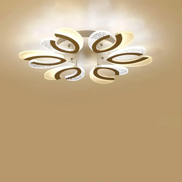 6-Head Dimming Lighting Decoration Acrylic Flower Shade Modern Petals LED Ceiling Lamp