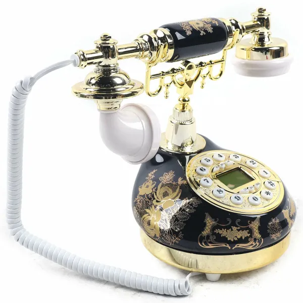 Ceramic Vintage Rotary Dial Phone Handset Telephone Decorative Telephones