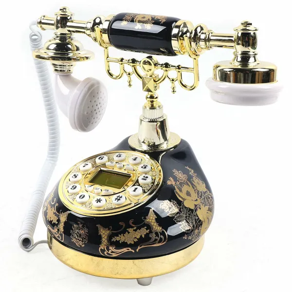 Ceramic Vintage Rotary Dial Phone Handset Telephone Decorative Telephones