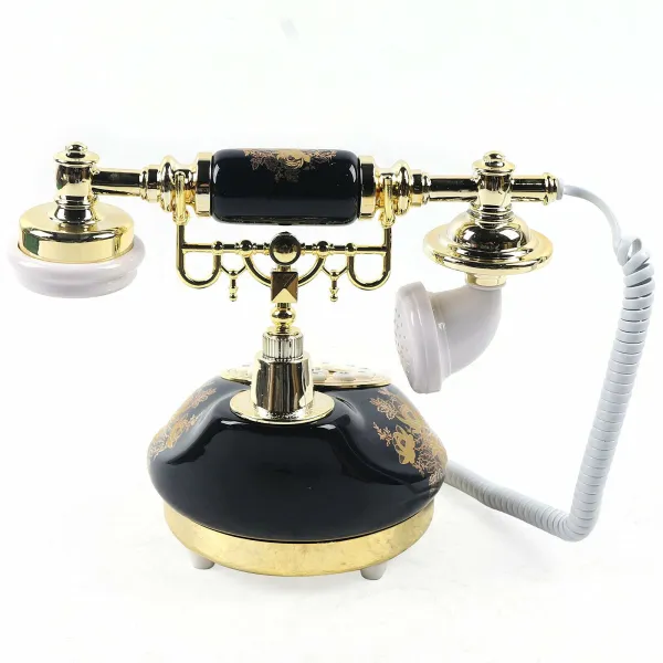 Ceramic Vintage Rotary Dial Phone Handset Telephone Decorative Telephones