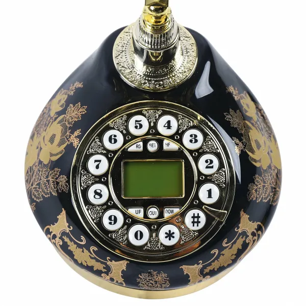 Ceramic Vintage Rotary Dial Phone Handset Telephone Decorative Telephones
