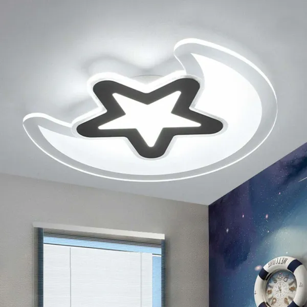 Acrylic Star Moon Ceiling Light LED Chandelier Lighting Fixture for Living Room Bedroom Kids Room