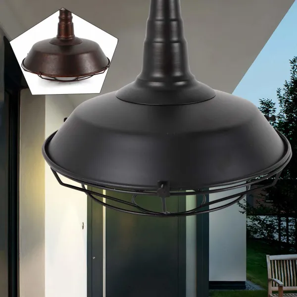 Vintage Industrial Metal Cage Ceiling Light for Kitchen,Living Rome,Hotel,Bar,Farmhouse (Black)