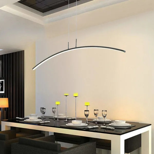 Oukaning High-quality 47 inch Modern LED Chandelier, Arched Chandelier, Warm Light Ceiling Light Home Decor