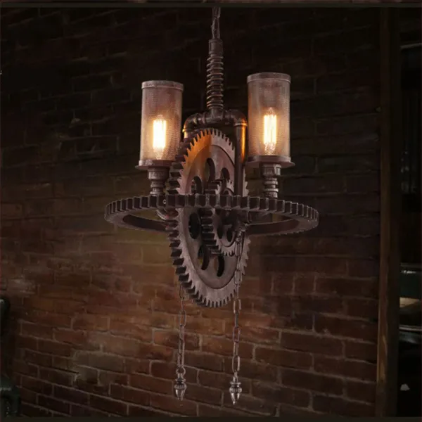 Vintage Industrial Rustic Steampunk Metal Water Pipe Ceiling Lights Handmade