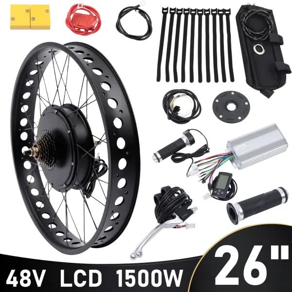 Electric Snow Bike Conversion Kits Ebike Conversion Kit Low Noise Bike Motor Kit with LCD Pedal Assistant Sensor
