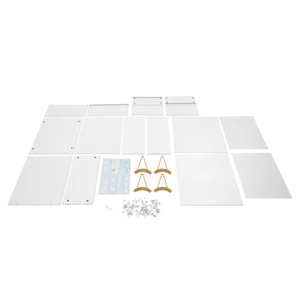 White and Gold Nightstand, Modern Night Stands Bedside Table with 2 Drawers