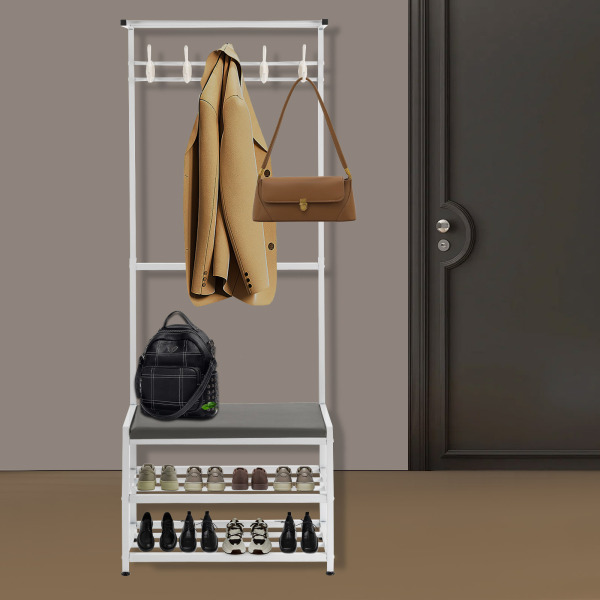 Entryway Stool with Coat Rack, Coat Rack Shoe Stool 3-in-1 with Stool and Shoe Storage, Stand Coat Rack Entryway Stool with Coat Rack, Coat Rack Shoe Stool 3-in-1 with Stool and Shoe Storage, Stand Coat Rack