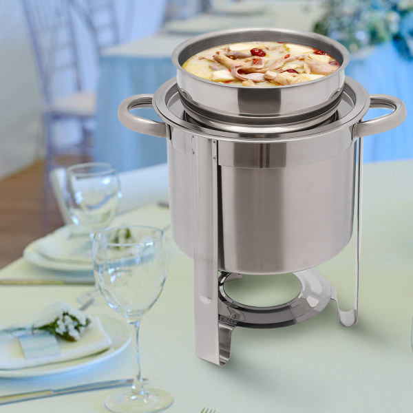 Soup Chafer Dish Kit 4L/4.23QT Stainless Steel Food Warmer Stove with Fuel Can Soup Chafer Dish Kit 4L/4.23QT Stainless Steel Food Warmer Stove with Fuel Can