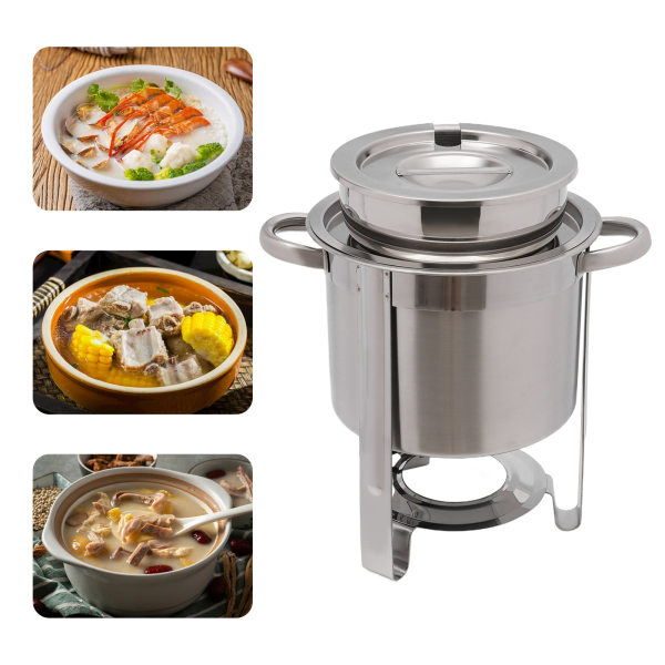 Soup Chafer Dish Kit 4L/4.23QT Stainless Steel Food Warmer Stove with Fuel Can Soup Chafer Dish Kit 4L/4.23QT Stainless Steel Food Warmer Stove with Fuel Can