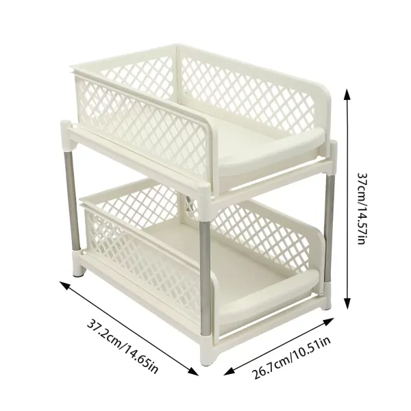 Pull Out Cabinet Organizer, Kitchen Cabinet Drawer, Under Sink Organizer - White Pull Out Cabinet Organizer, Kitchen Cabinet Drawer, Under Sink Organizer - White