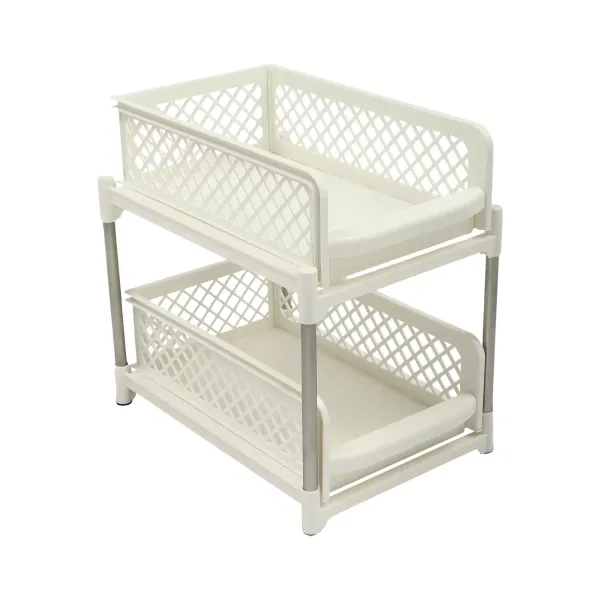 Pull Out Cabinet Organizer, Kitchen Cabinet Drawer, Under Sink Organizer - White Pull Out Cabinet Organizer, Kitchen Cabinet Drawer, Under Sink Organizer - White