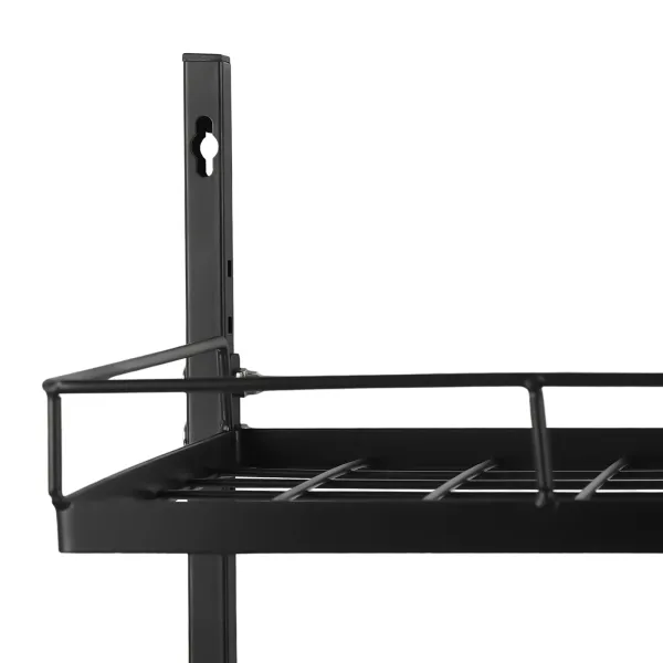 Hanging Pot Rack Wall Mounted 2 Tiers Pot and Pan Hanging Rack with 10 Hooks Kitchen Pan and Pot Hanger