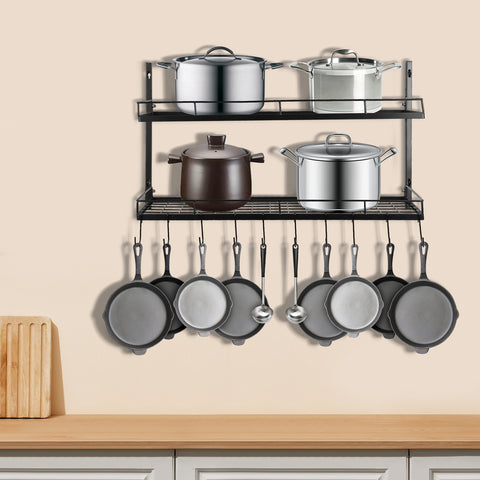 2 Tiers Pot and Pan Hanging Rack