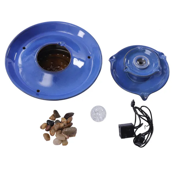 Ceramic Tabletop Fountain with Ball for Indoor Table Desk Office Patio (Blue) Ceramic Tabletop Fountain with Ball for Indoor Table Desk Office Patio (Blue)