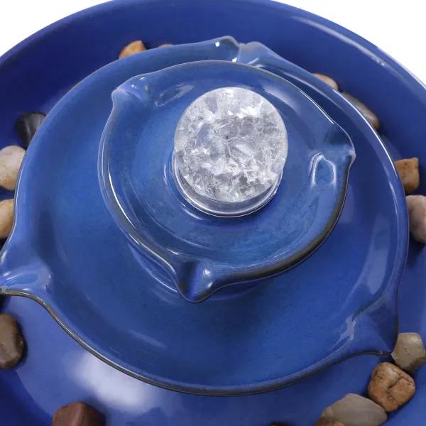 Ceramic Tabletop Fountain with Ball for Indoor Table Desk Office Patio (Blue) Ceramic Tabletop Fountain with Ball for Indoor Table Desk Office Patio (Blue)