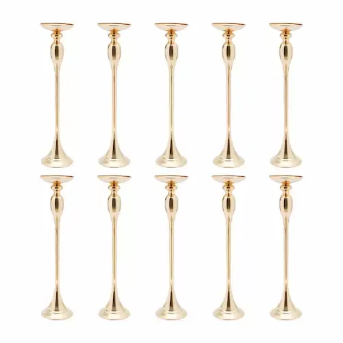  10 Pcs Tall Vases for Centerpieces Weddings - Flower Stand for Centerpiece Table Metal Vase Column Stand Vases