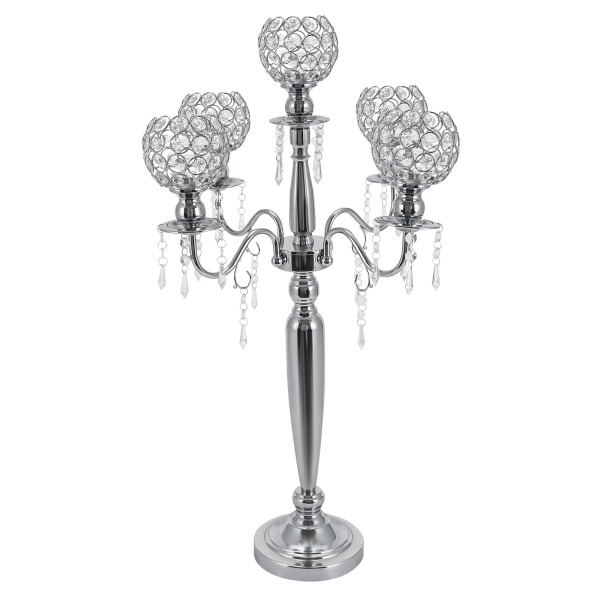 4 Pcs 5 Arm Crystal Candelabra Centerpieces Super Solid Silver Candle Holder Crystal Candle Holder for Living Room Bedroom Silver 4 Pcs 5 Arm Crystal Candelabra Centerpieces Super Solid Silver Candle Holder Crystal Candle Holder for Living Room Bedroom Silver