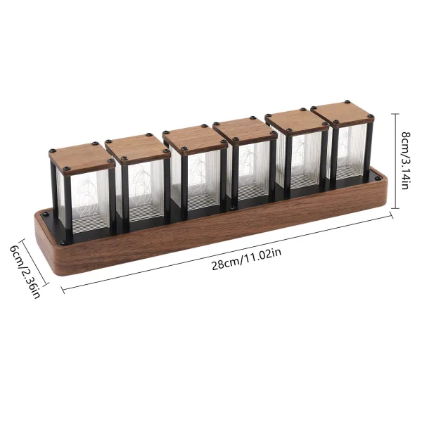 Nixie Tube Clock Wooden Digital Clock, Easy Alarm Settings and Time Display Nixie Tube Clock Wooden Digital Clock, Easy Alarm Settings and Time Display