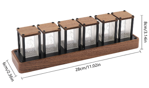 Tube Clock Wooden Digital Clock