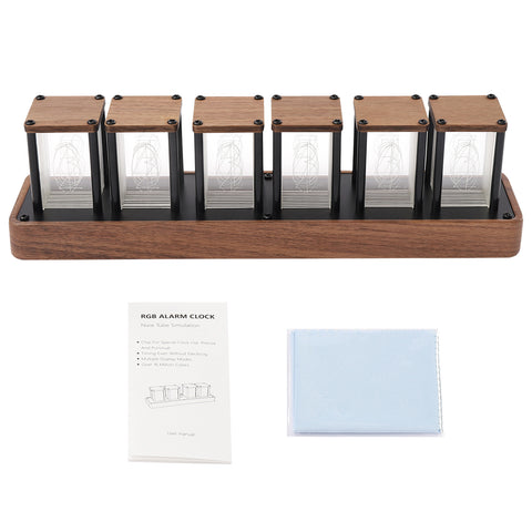 Tube Clock Wooden Digital Clock