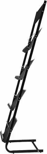 Floor-Standing Magazine Rack, Metal Newspaper Rack Display Rack,4-Tier Magazine Holder,for Magazine Files Newspapers (Black) 