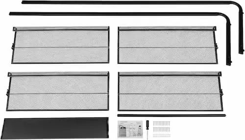 Floor-Standing Magazine Rack, Metal Newspaper Rack Display Rack,4-Tier Magazine Holder,for Magazine Files Newspapers (Black) 