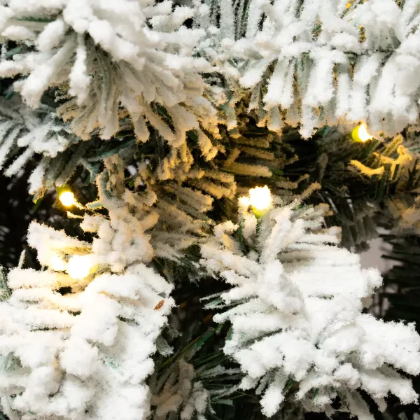 平台下架6FT Premium Hinged Artificial Christmas Tree with  Reinforced Metal Base & Easy Assembly Pre-installed Lights