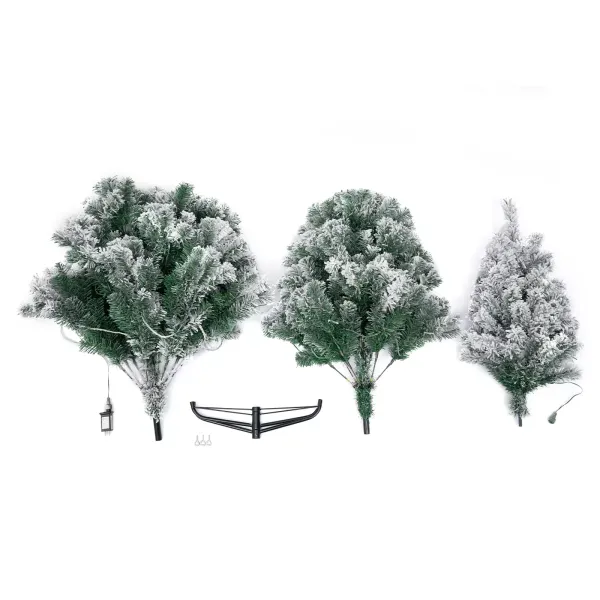 平台下架6FT Premium Hinged Artificial Christmas Tree with  Reinforced Metal Base & Easy Assembly Pre-installed Lights