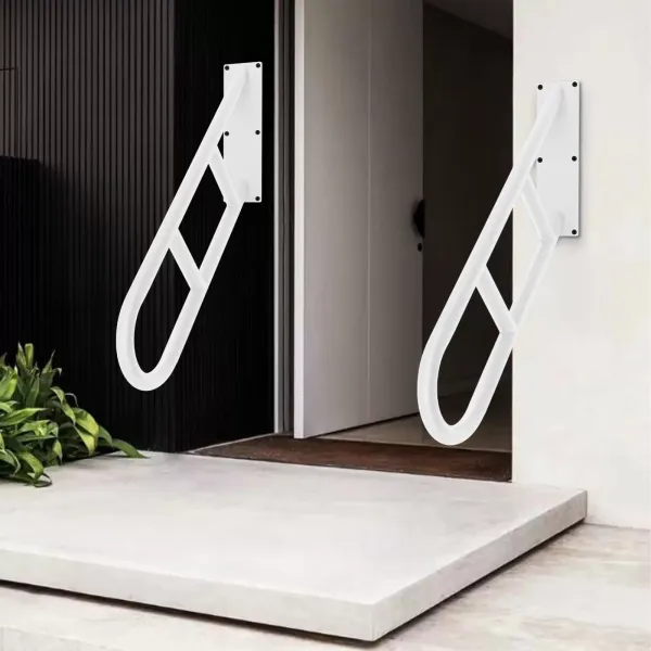 Wall Mount,Hand Rails for Stairs Outdoor Handrail Garage Railing White Finished Wall Mount,Hand Rails for Stairs Outdoor Handrail Garage Railing White Finished