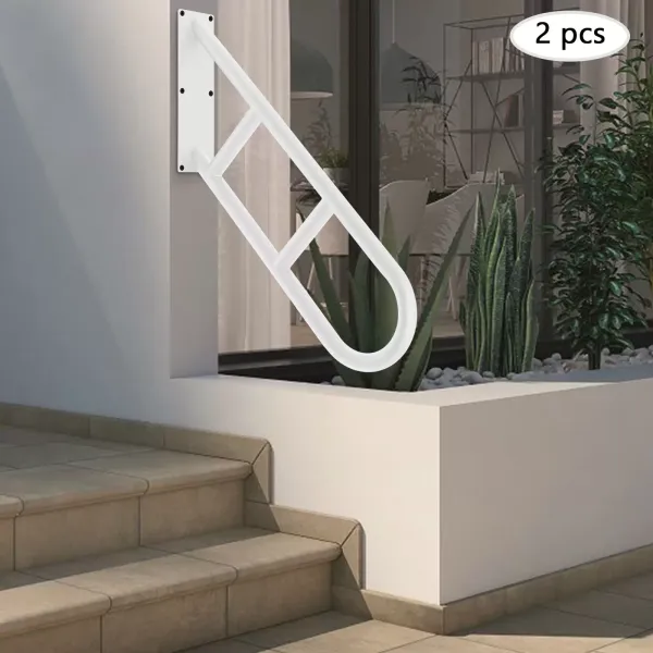 Wall Mount,Hand Rails for Stairs Outdoor Handrail Garage Railing White Finished Wall Mount,Hand Rails for Stairs Outdoor Handrail Garage Railing White Finished