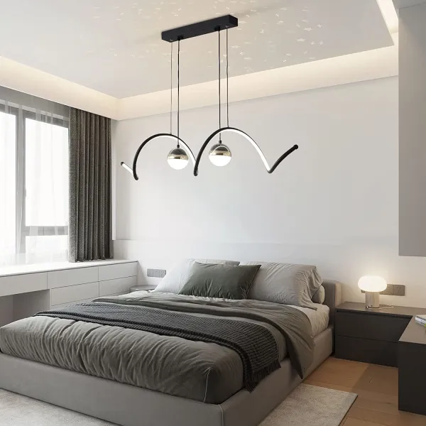 Modern LED Pendant Lighting for Dining Room & Kitchen Island Stepless Dimmable Pendant Light