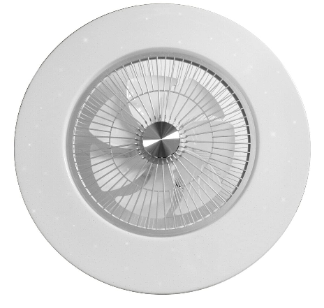 3-Color Ceiling Fan with Light Flush Mount Chandelier Ceiling Fan with 3 Speed Remote Control 5 Invisible Acrylic Blades Quite Motor