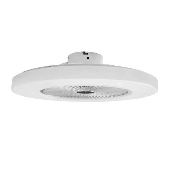 3-Color Ceiling Fan with Light Flush Mount Chandelier Ceiling Fan with 3 Speed Remote Control 5 Invisible Acrylic Blades Quite Motor