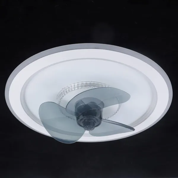 Bladeless Ceiling Fan with Remote Control Flush Mount Ceiling Fan with Lights Enclosed LED Lights