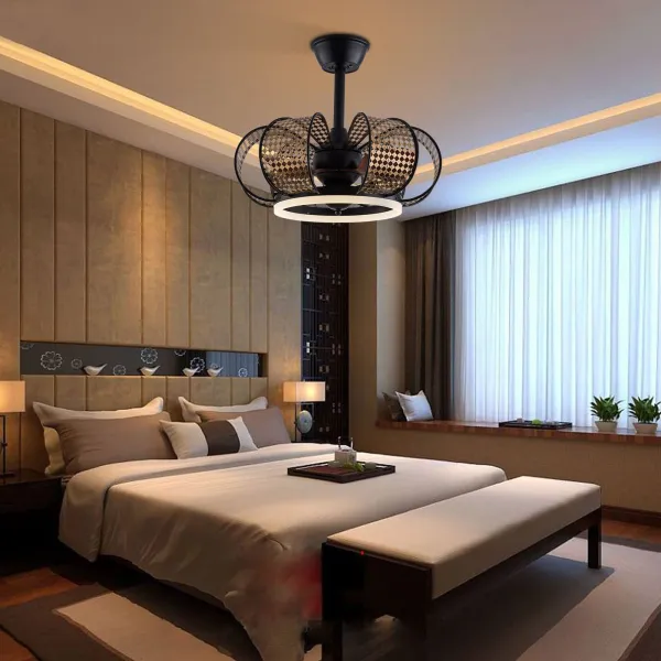 19inch Farmhouse Ceiling Fan with Light and Remote Control,3 Color 6 Speed Chandelier Ceiling Light