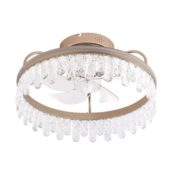 20 inch Modern Ceiling Fan with Light, Bladeless Low Profile Ceiling Fan with Light