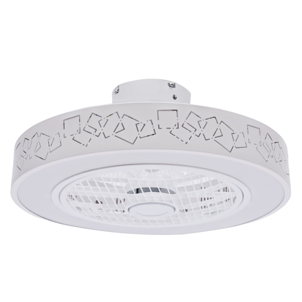 Modern Acrylic Semi Flush Mount Ceiling Fan Light Living Room Bedroom LED Lamp